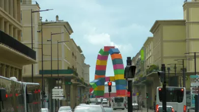 le havre  catene de containers at the le havre port centre