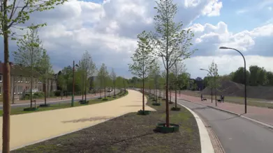 maastricht  new cycle and running tracks built over a2 e25 motorway
