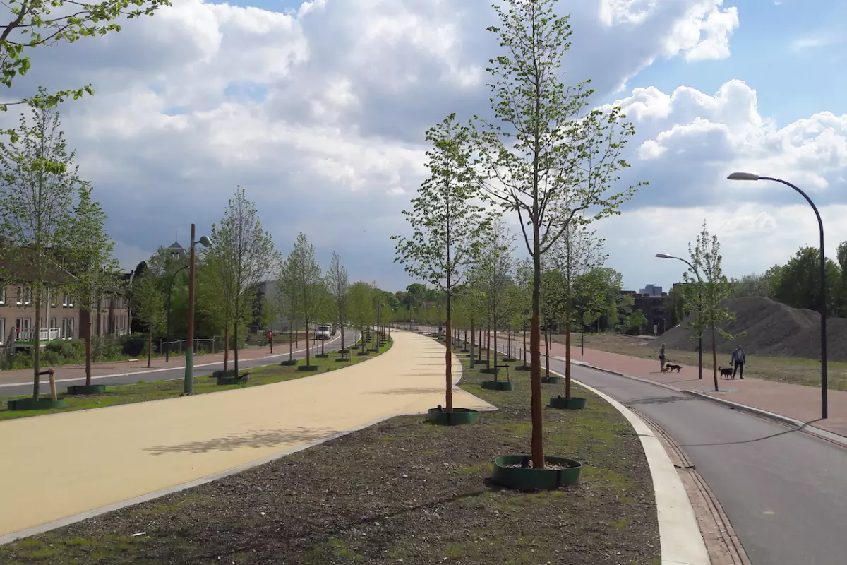 maastricht  new cycle and running tracks built over a2 e25 motorway